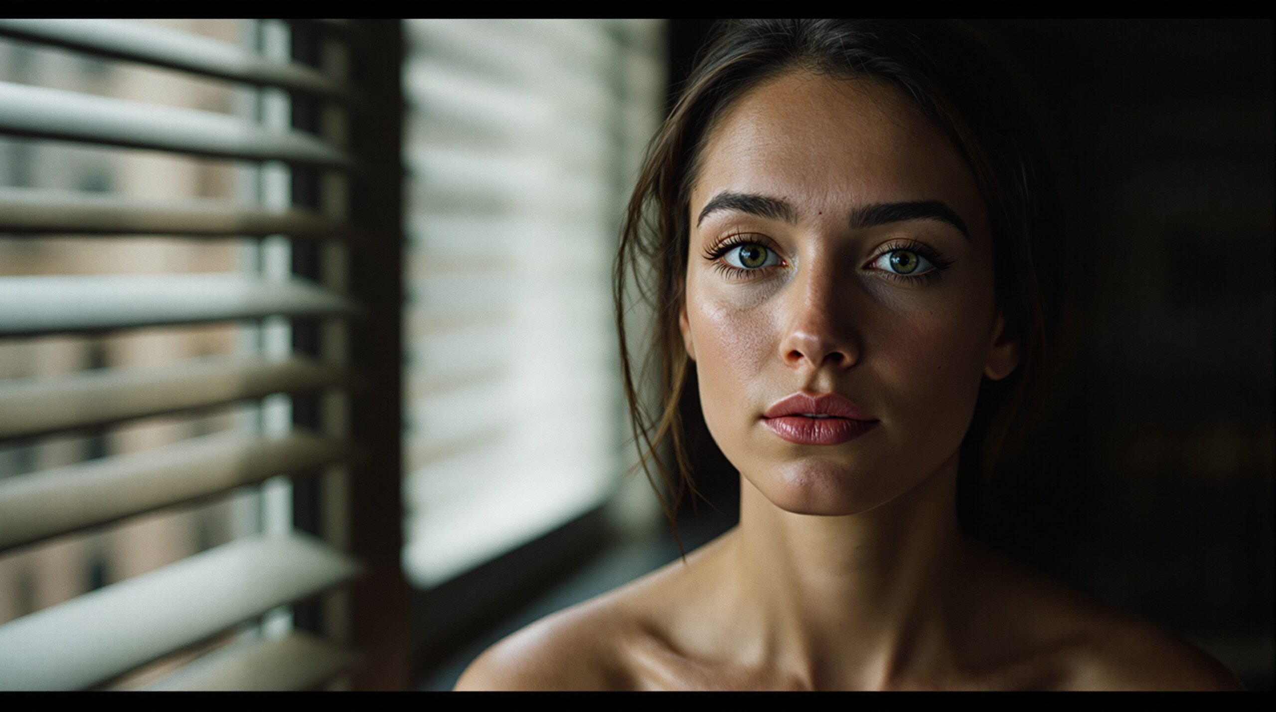 A natural candid portrait of a woman with healthy skin by a window, representing collagen peptides for skin and beauty.
