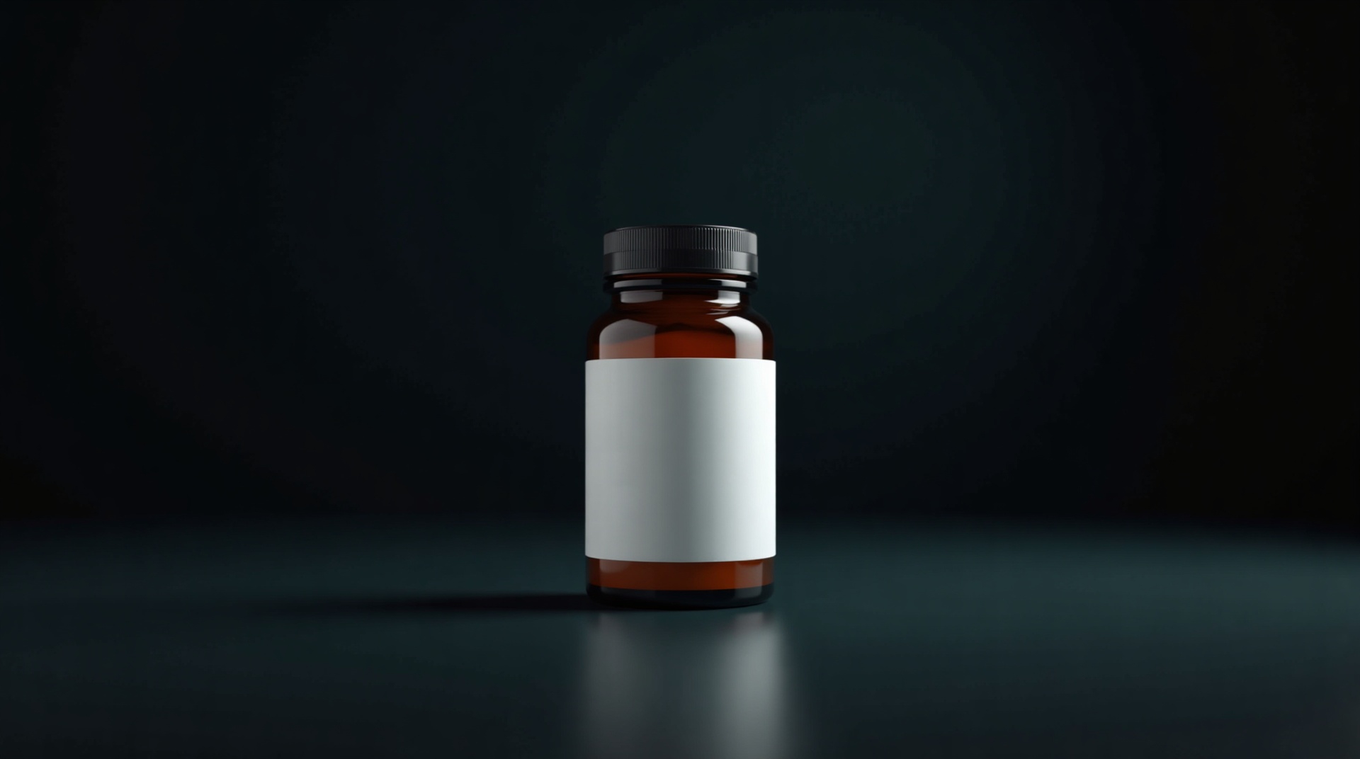 A standard amber supplement bottle on a dark surface, representing a magnesium glycinate supplement.