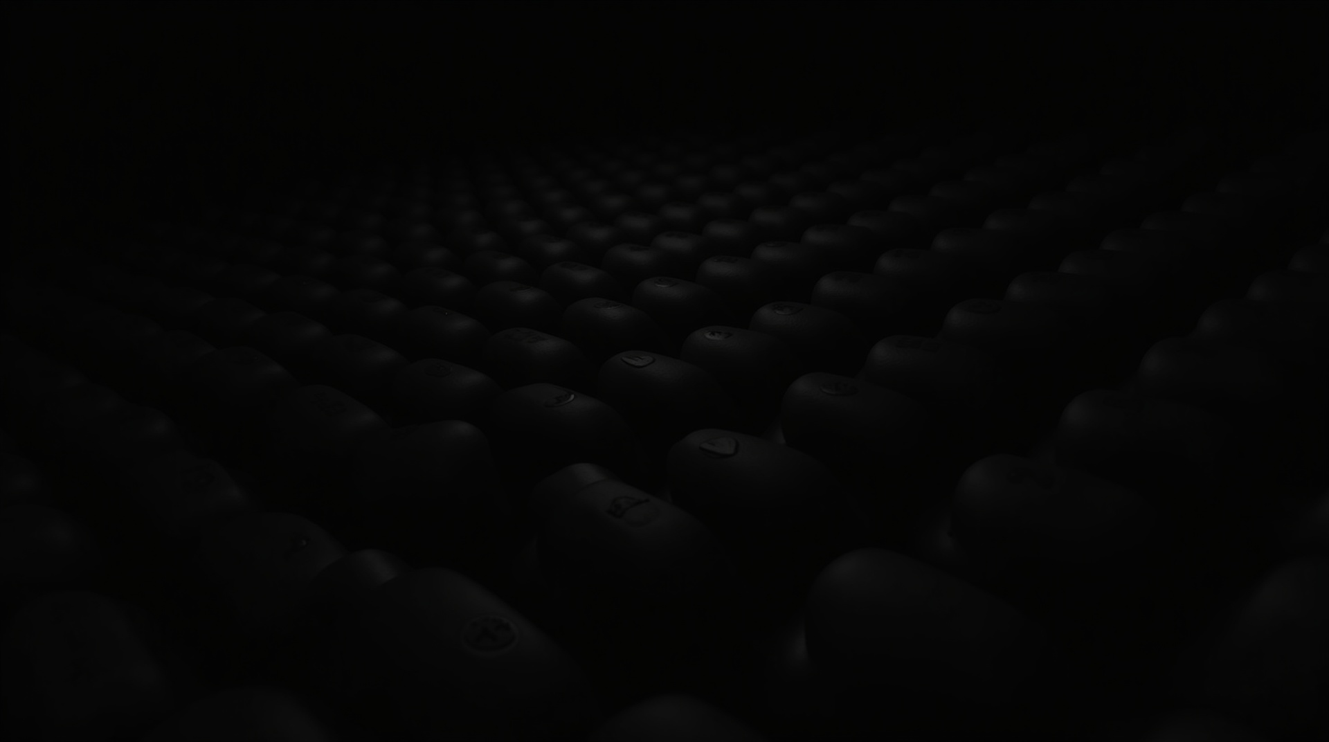 Rows of identical matte supplement bottles receding into shadow, representing manufacturing scale, MOQs, and capacity.